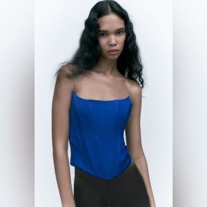 ZARA SATIN BLUE CORSET